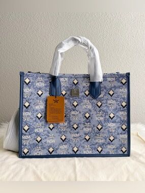 NEW✨MCM Denim / Canvas Aren Tote / Shoulder Bag